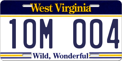 WV license plate 1OM004