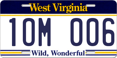 WV license plate 1OM006