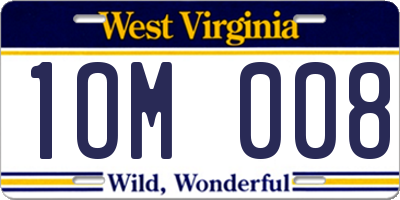 WV license plate 1OM008