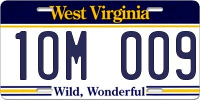 WV license plate 1OM009