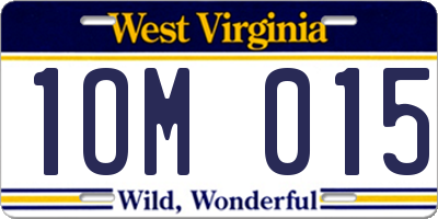 WV license plate 1OM015