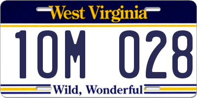 WV license plate 1OM028