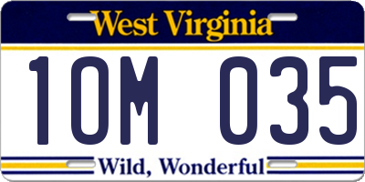 WV license plate 1OM035