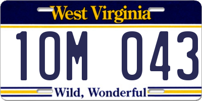 WV license plate 1OM043