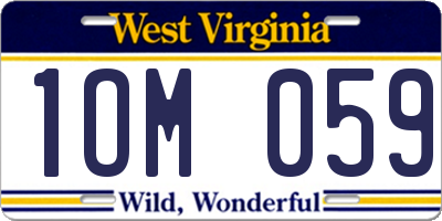 WV license plate 1OM059