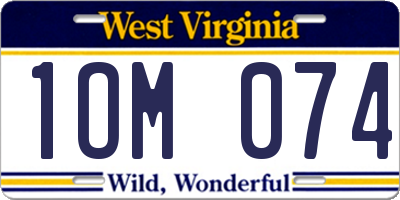 WV license plate 1OM074