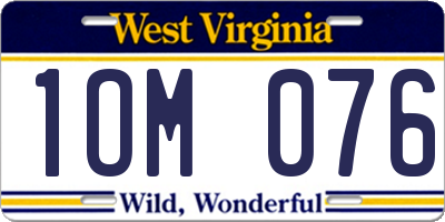 WV license plate 1OM076