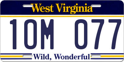 WV license plate 1OM077