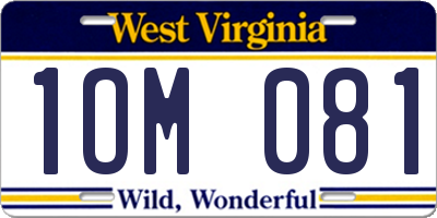 WV license plate 1OM081