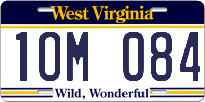 WV license plate 1OM084