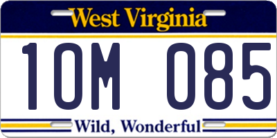 WV license plate 1OM085