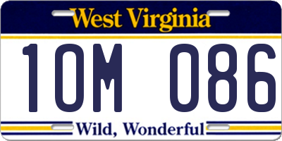 WV license plate 1OM086