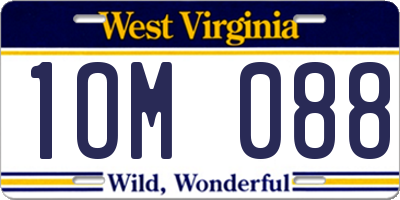 WV license plate 1OM088