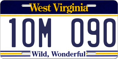 WV license plate 1OM090