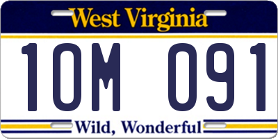 WV license plate 1OM091