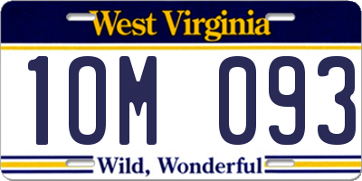 WV license plate 1OM093