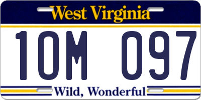 WV license plate 1OM097