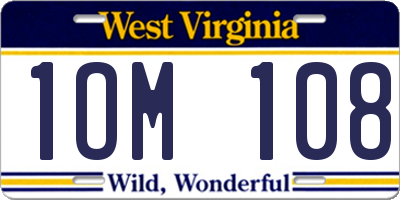 WV license plate 1OM108