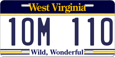 WV license plate 1OM110