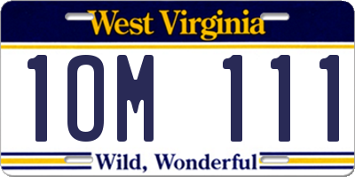 WV license plate 1OM111