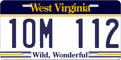 WV license plate 1OM112