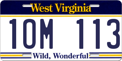 WV license plate 1OM113