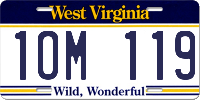 WV license plate 1OM119