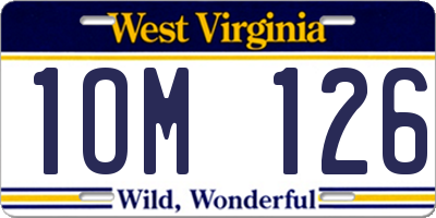 WV license plate 1OM126