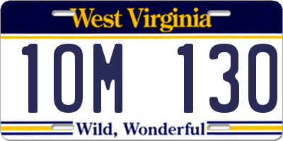 WV license plate 1OM130