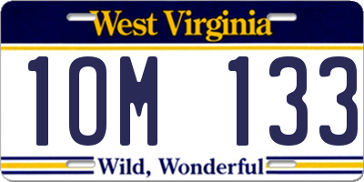 WV license plate 1OM133