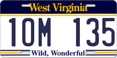 WV license plate 1OM135