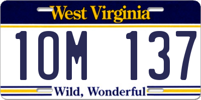 WV license plate 1OM137