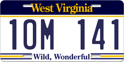 WV license plate 1OM141