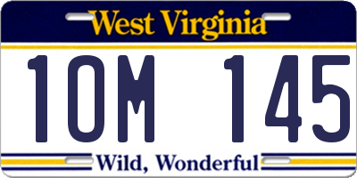 WV license plate 1OM145