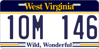 WV license plate 1OM146