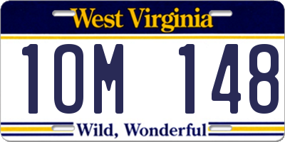 WV license plate 1OM148