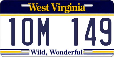 WV license plate 1OM149