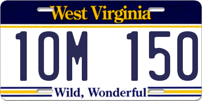 WV license plate 1OM150