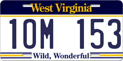 WV license plate 1OM153