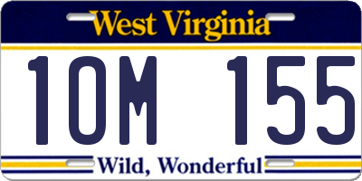 WV license plate 1OM155
