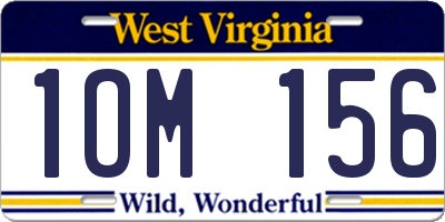 WV license plate 1OM156
