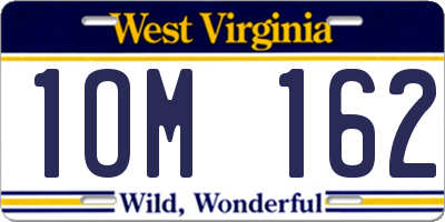 WV license plate 1OM162