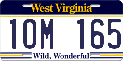 WV license plate 1OM165