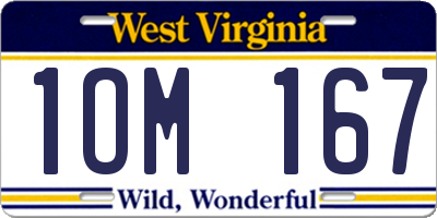 WV license plate 1OM167