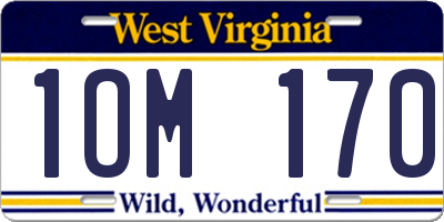 WV license plate 1OM170