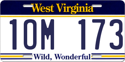 WV license plate 1OM173