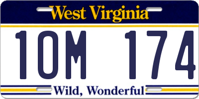 WV license plate 1OM174