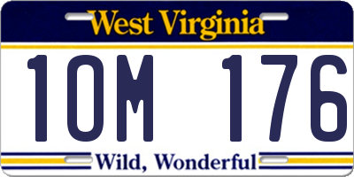 WV license plate 1OM176