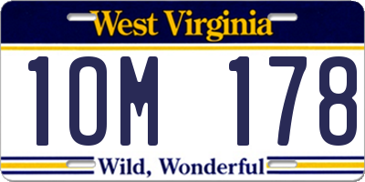 WV license plate 1OM178