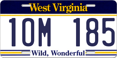 WV license plate 1OM185
